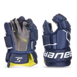 Bauer Supreme Mach Junior Hockey Gloves -Bauer bauer gloves bauer supreme mach junior hockey gloves navy 11 30597294587970